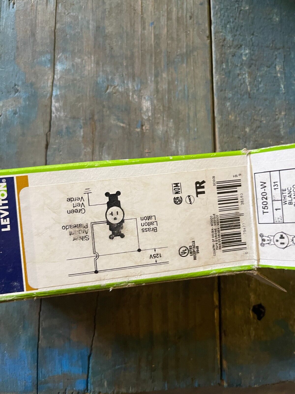 Leviton Single, 5-20R, 20 A, 125V AC, White, 2 Poles, Tamper Resistant - Northside Material Brokers