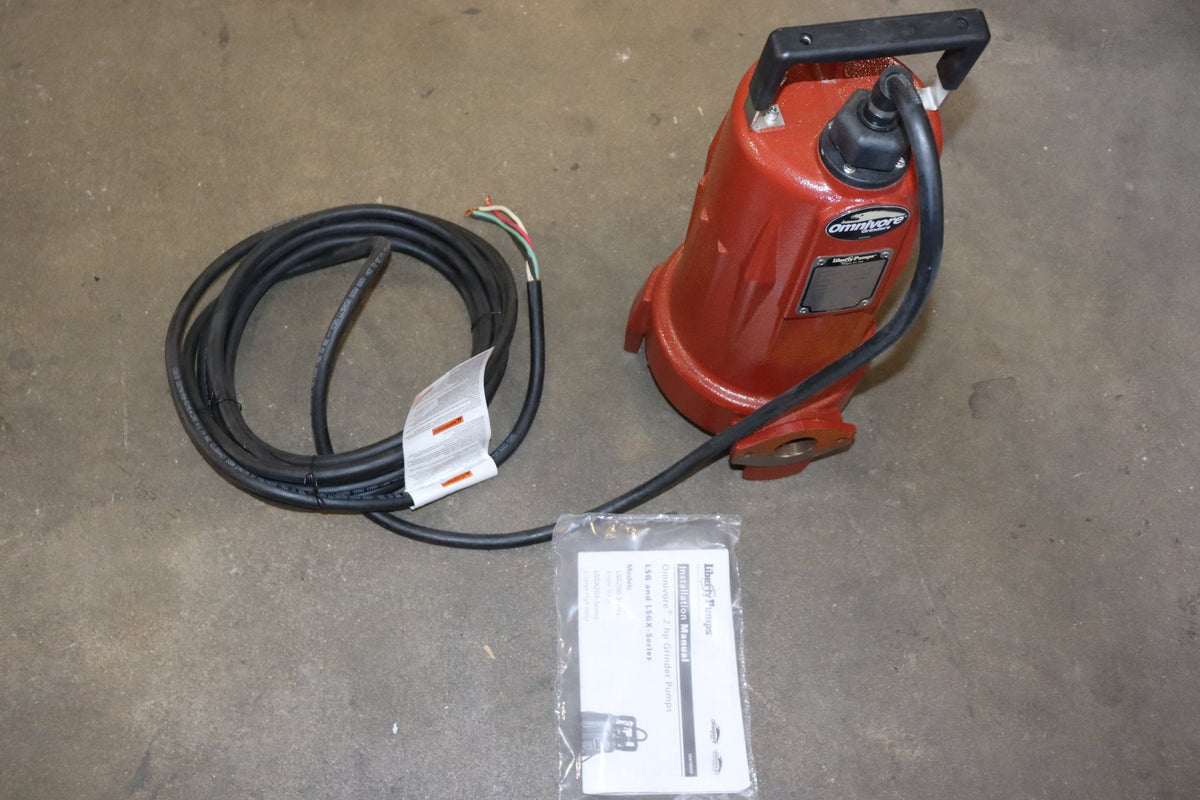 Liberty Pumps Grinder Pump: Horizontal, 3 Ph, 2HP, 208/230V, 50gpm @ 10' Head, Female - Northside Material Brokers