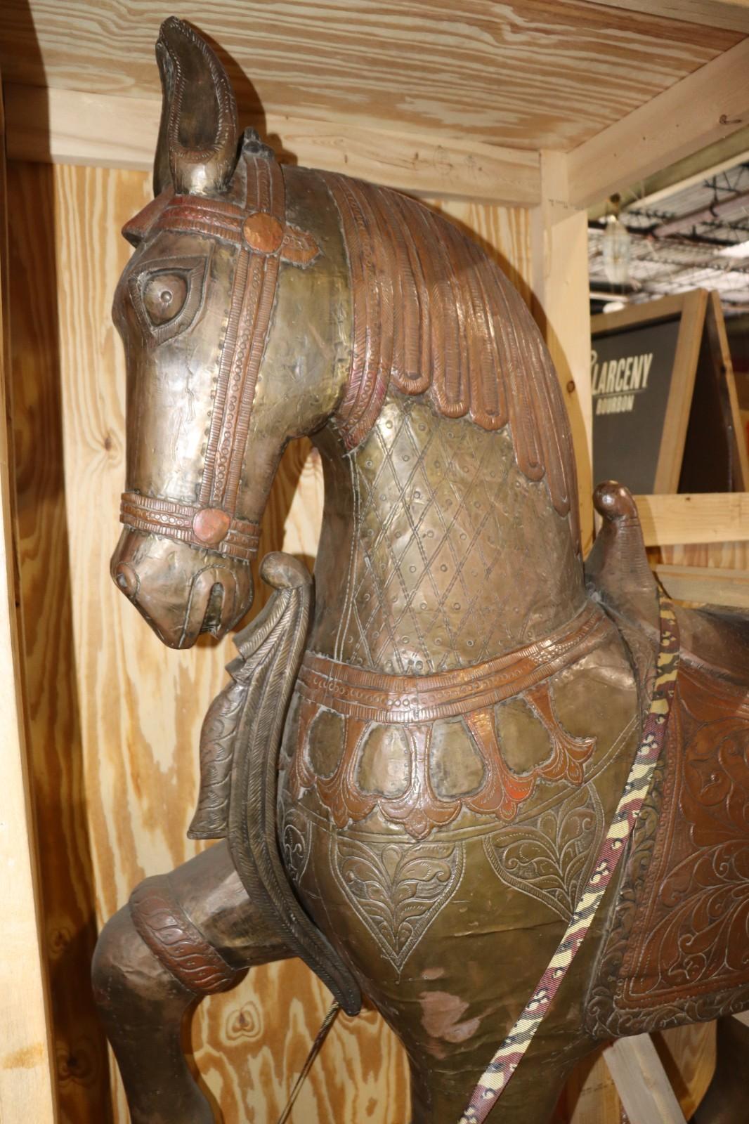 Life Size Bronze Sheeted Ornant Horse, Beautiful, Film Decor - Northside Material Brokers