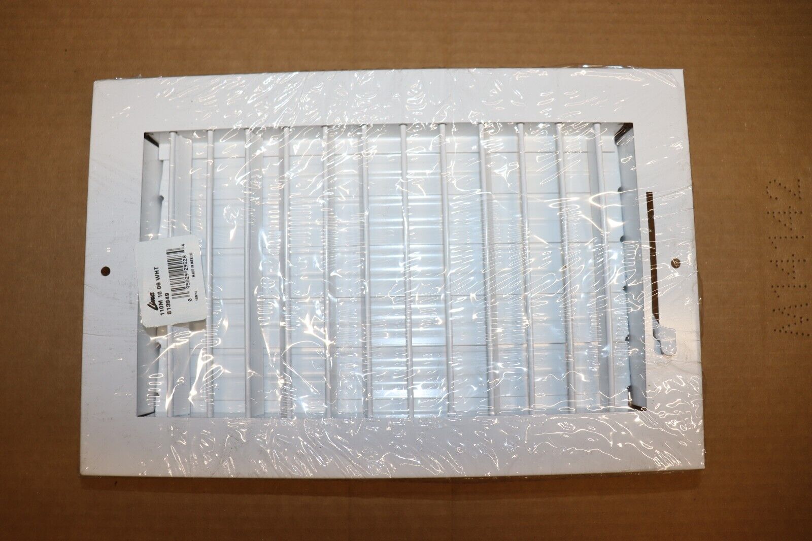 Lima 10" x 6" Steel Supply Register Single Deflection Vertical Blades, White - Northside Material Brokers