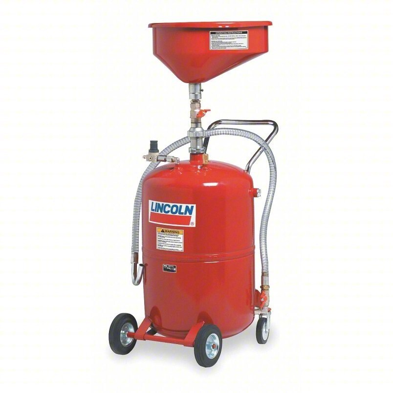LINCOLN 3614 Oil Drain: 20 gal Capacity, Pressurized, Red, w/ Sight, NOB - Northside Material Brokers