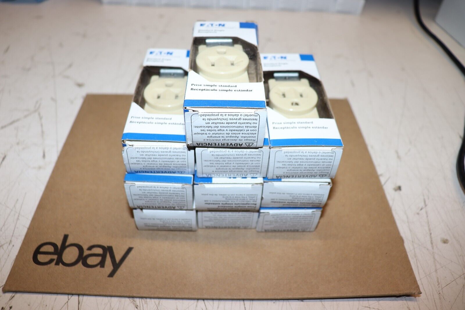 Lot of 10 Eaton Wiring 20 Amp NEMA 5-20R 125V Straight Blade Single Receptacle - Northside Material Brokers