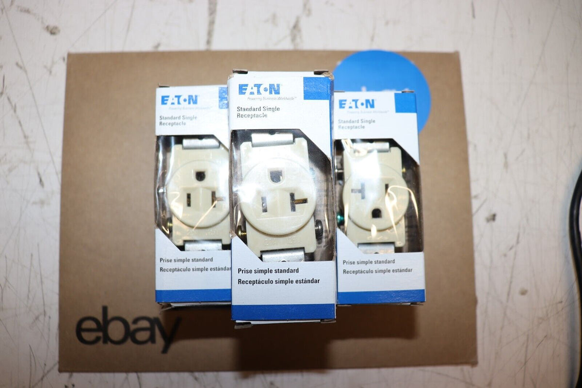 Lot of 10 Eaton Wiring 20 Amp NEMA 5-20R 125V Straight Blade Single Receptacle - Northside Material Brokers