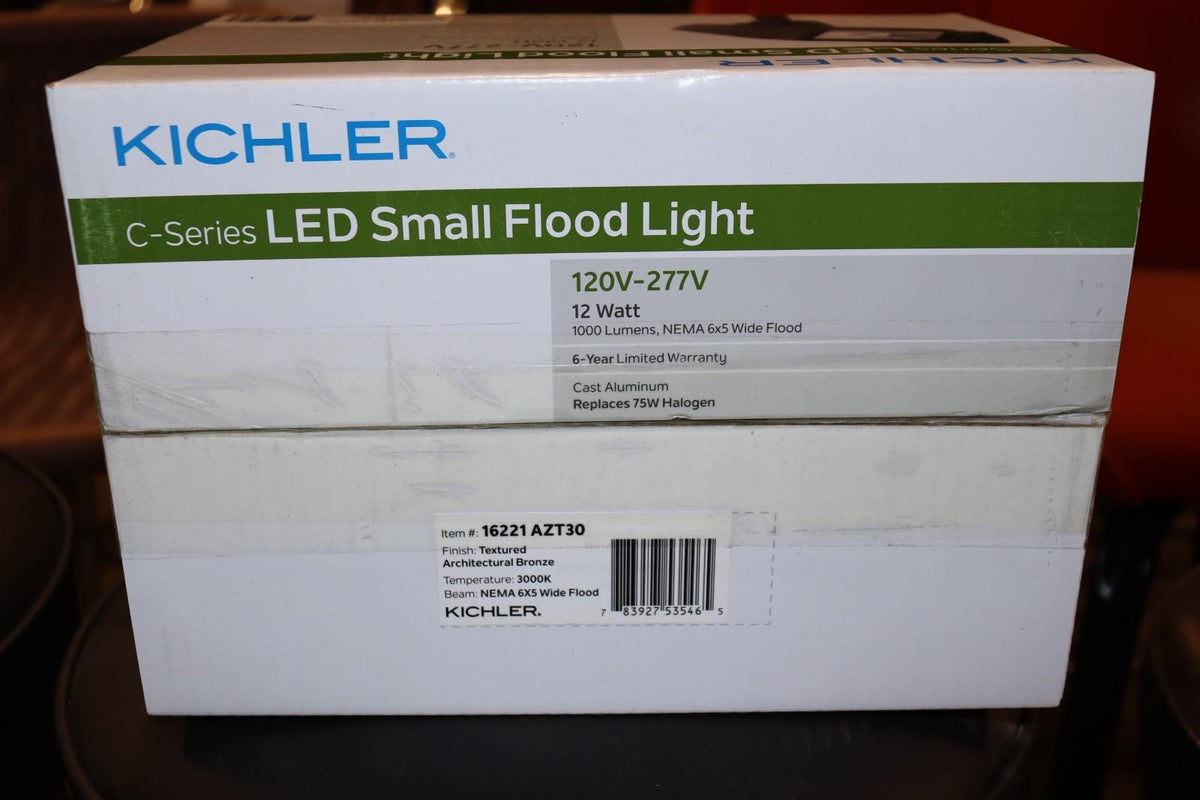 lot of 10 - KICHLER 16221 AZT30 C-SERIES COMMERCIAL OUTDOOR FLOODLIGHT, BRONZE - Northside Material Brokers
