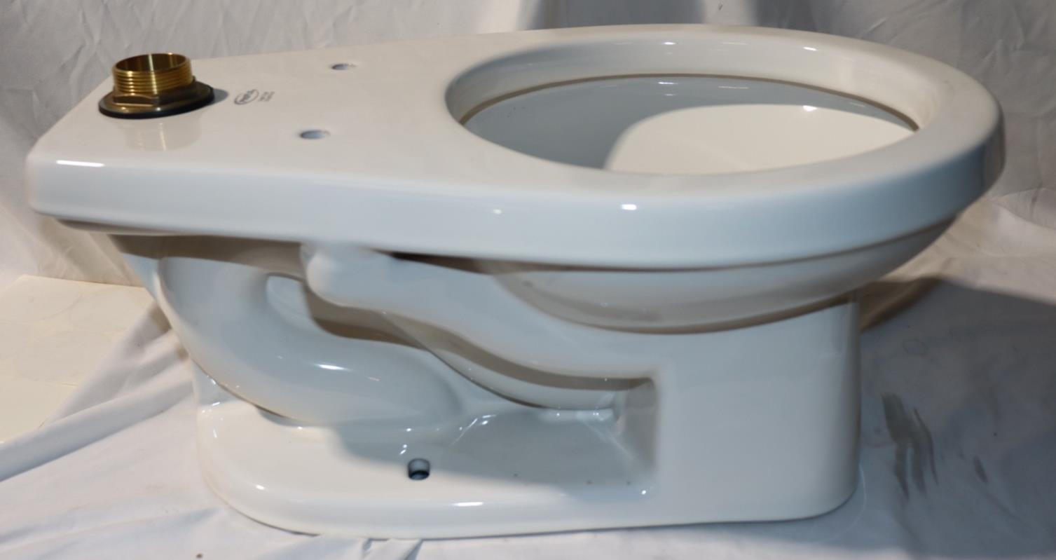 LOT OF 2 - PROFLO PF1700BBHE Elongated Toilet Bowl Only w/ Top Spud, White - Northside Material Brokers