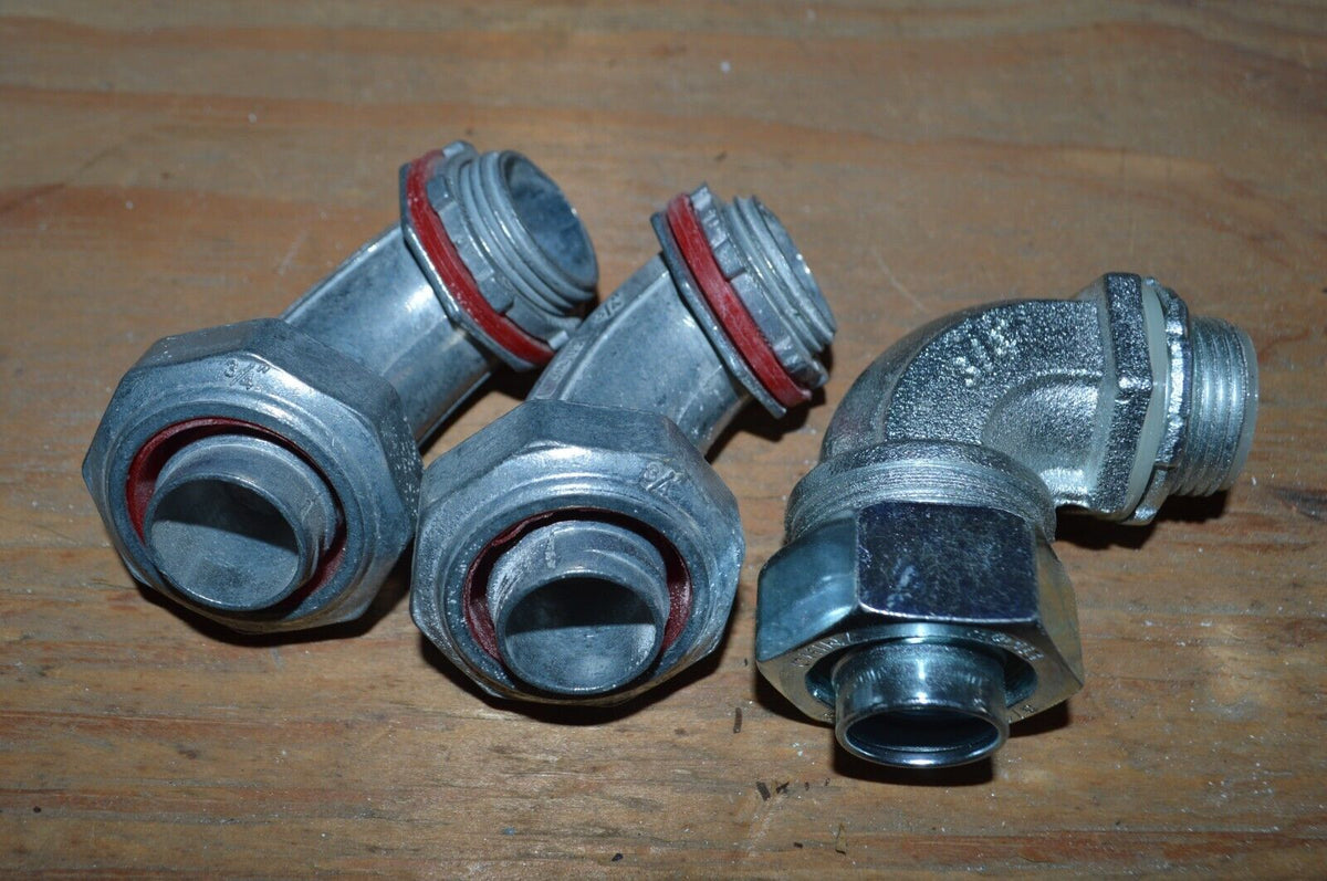 (LOT OF 3) 3/4 LIQUIDTIGHT 90 DEGREE ELBOWS ***SEE PICTURES*** - Northside Material Brokers