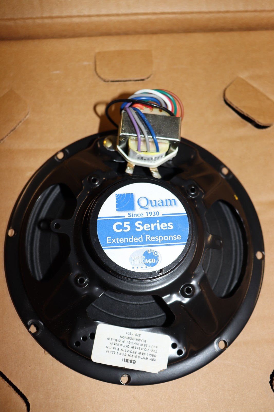 Lot of 4 Quam C5/BU/W 8" Full Range Speakers, Extended Response - NOS - Northside Material Brokers