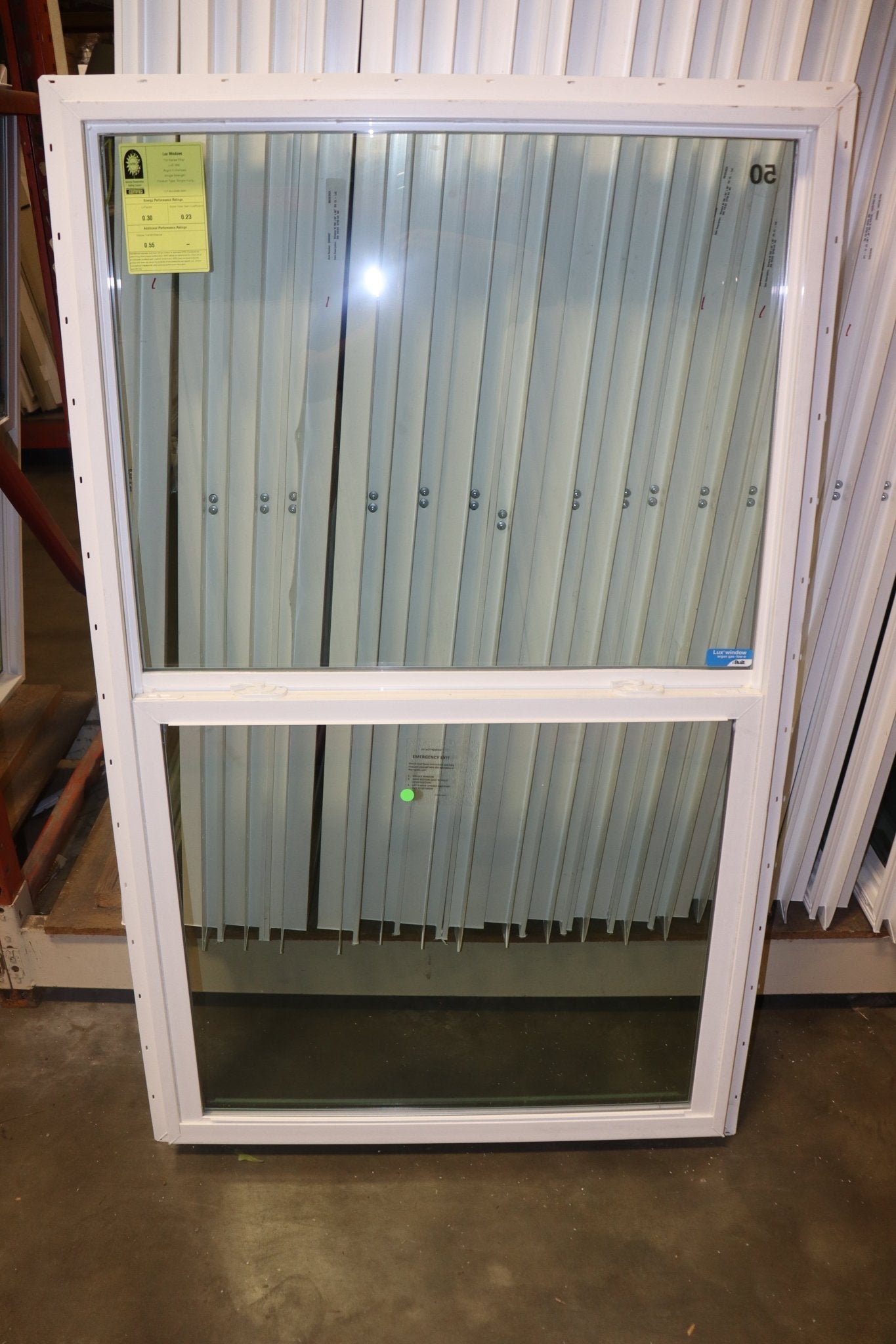 LUX 700 Series, White Vinyl Window, 1/1, E366 low-E Argon, 36" x 60" with Screen, Egress Rated - Northside Material Brokers