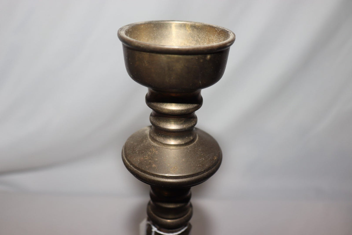 Matching Pair - Large Antique Pair Brass Bronze Candlestick Candle Holders - Northside Material Brokers