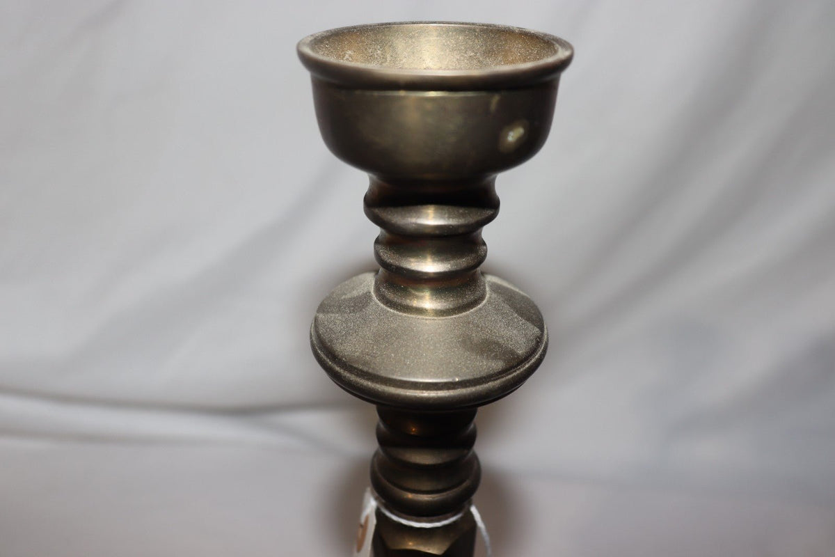 Matching Pair - Large Antique Pair Brass Bronze Candlestick Candle Holders - Northside Material Brokers