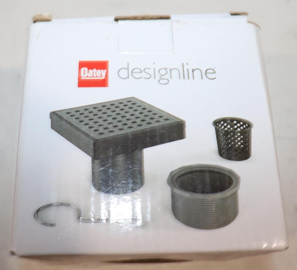 Matte Black Oatey Design line 4"x4" Stainless Steel Square Shower Drain - Northside Material Brokers