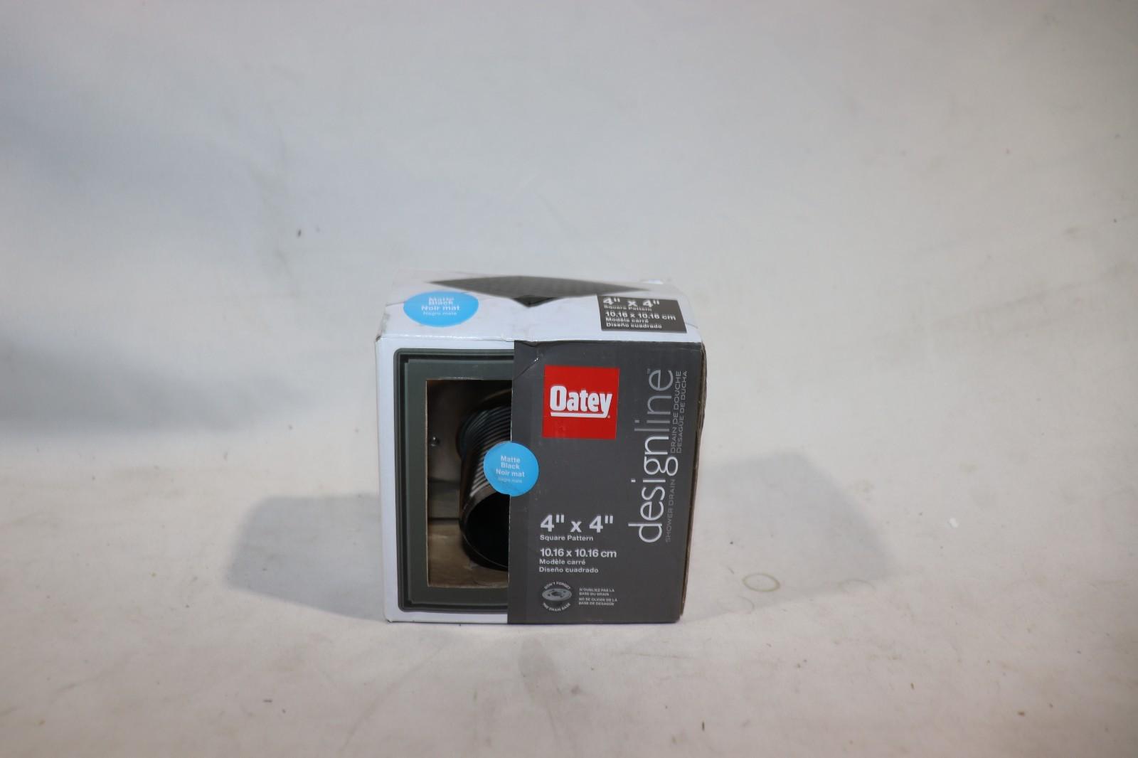 Matte Black Oatey Design line 4"x4" Stainless Steel Square Shower Drain - Northside Material Brokers