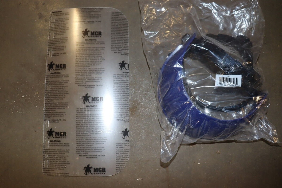 MCR Safety 103 Faceshield Headgear With Adjustable Headband, Blue, CRW103 - Northside Material Brokers