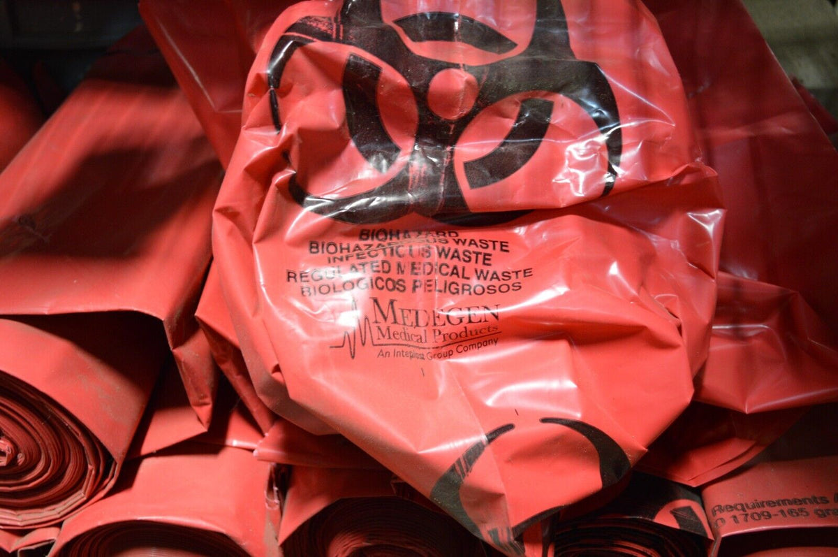 Medegen MHMS Red Biohazard Waste Bags, 30-33 Gallon, 50 Bags (MHMRIWB142143) - Northside Material Brokers