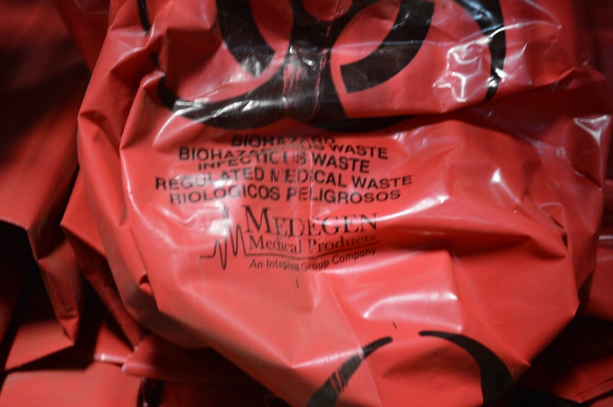 Medegen MHMS Red Biohazard Waste Bags, 30-33 Gallon, 50 Bags (MHMRIWB142143) - Northside Material Brokers