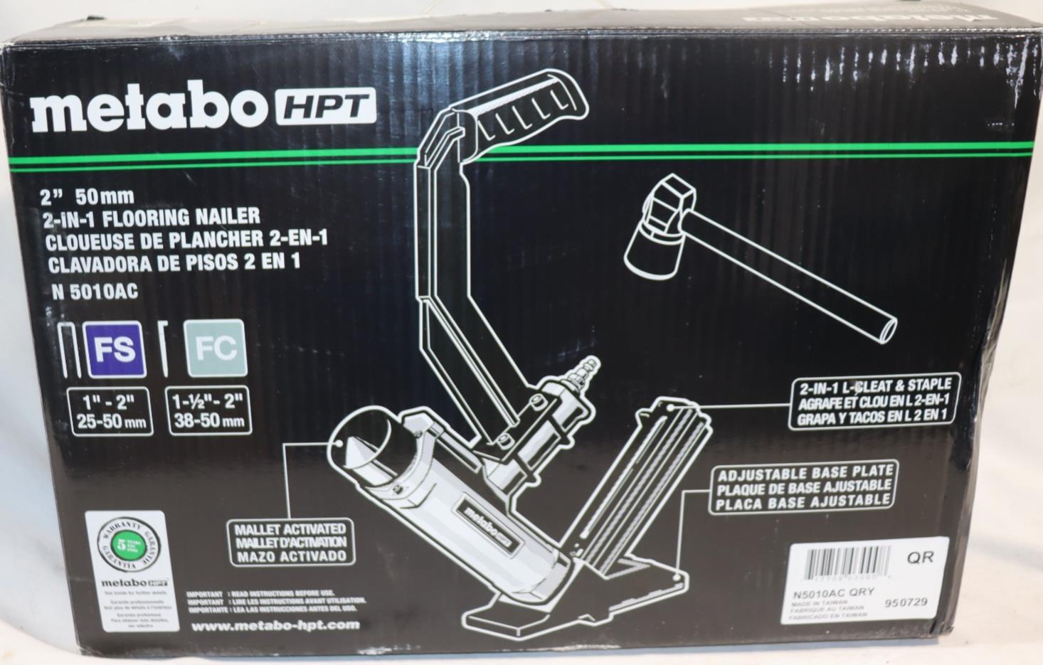 Metabo HPT N5010AC 2-in-1 Flooring Nailer and Stapler, 1" - 2" - Northside Material Brokers