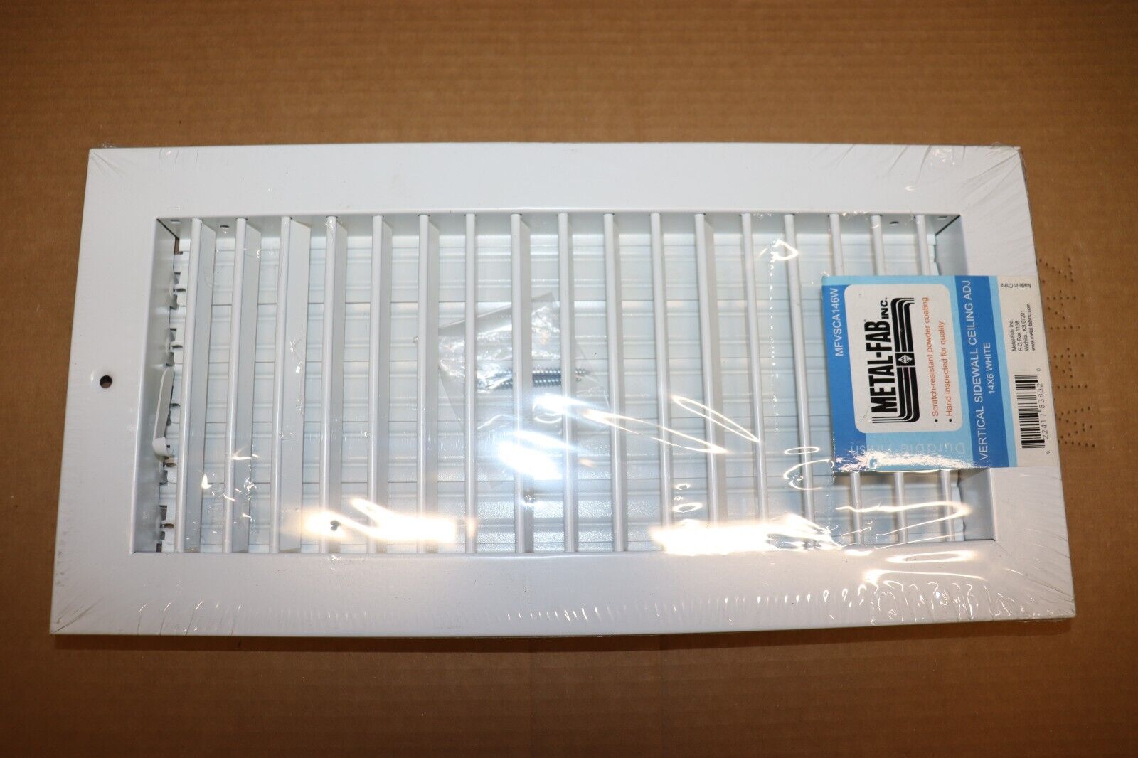 Metal-Fab Vertical Sidewall Ceiling Steel Deflection Register Adjustable 14 x 6 - Northside Material Brokers