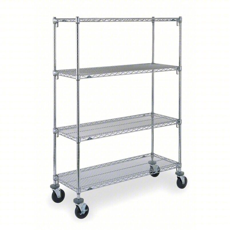 METRO Wire Shelving Unit: 60 in x 24 in x 67 7/8 in, Dry, Quick-Adjust, CART 6B - Northside Material Brokers