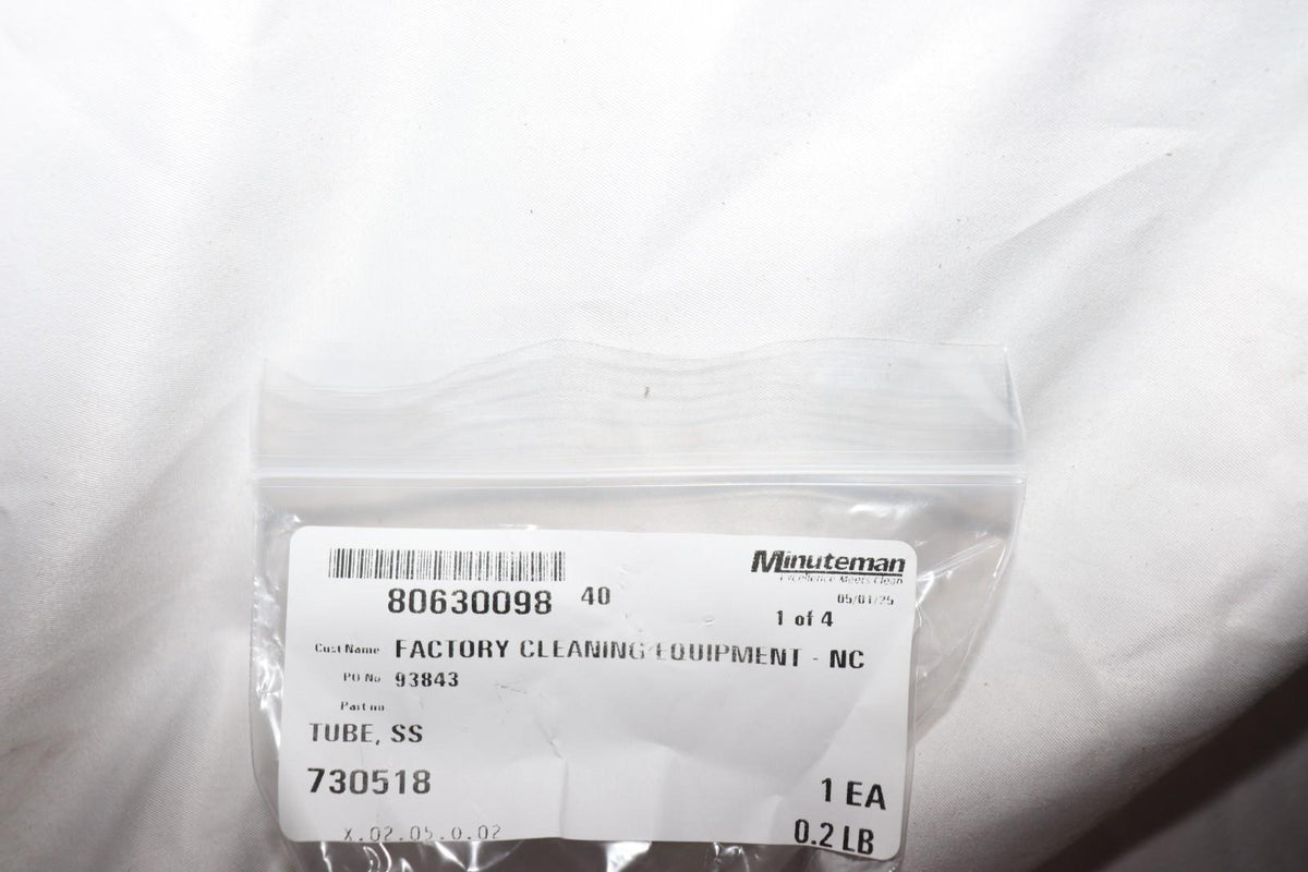 Minuteman Powerboss OEM Part  730518 Tube, SS, 2" x 2" Round Tube - Northside Material Brokers