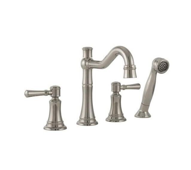 Mirabelle Deck Mounted Roman Tub Filler with Built-In Diverter, MIRSM4RTGPN - Northside Material Brokers