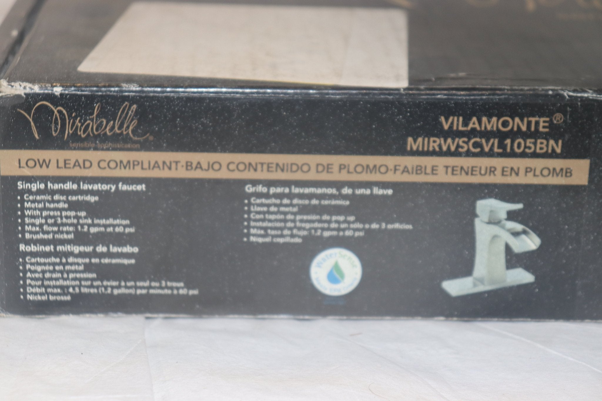 Mirabelle MIRWSCVL105BN Vilamonte Single Handle Bath Faucet, Brushed Nickel, 1.2GPM - Northside Material Brokers