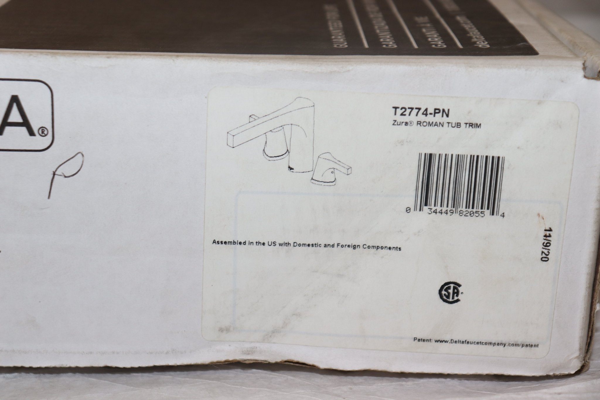 Modern Polished Nickel Roman Tub Trim Kit DELTA T2774-PN - Northside Material Brokers