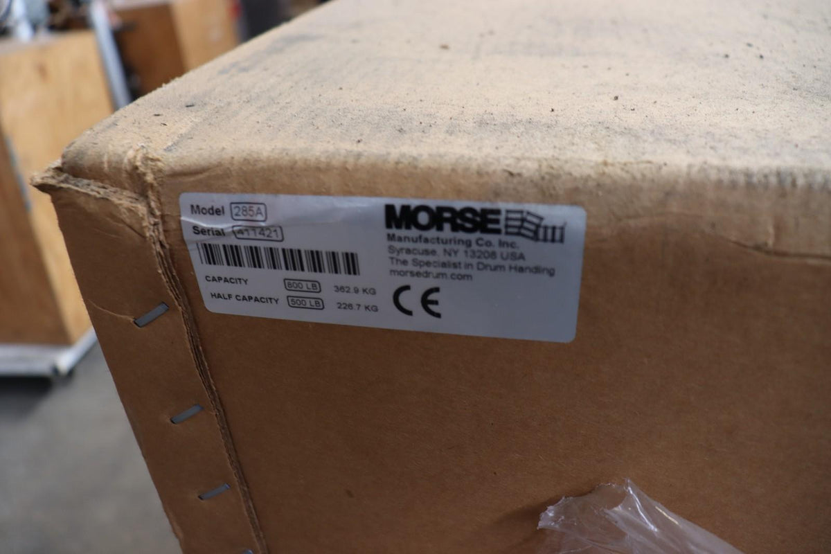 Morse 285A Drum Carrier/Dispenser, 800 lbs, for 55 Gal. Drum, Blue, NOB - Northside Material Brokers