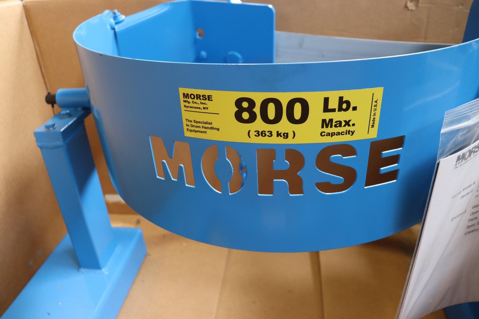 Morse 285A Drum Carrier/Dispenser, 800 lbs, for 55 Gal. Drum, Blue, NOB - Northside Material Brokers