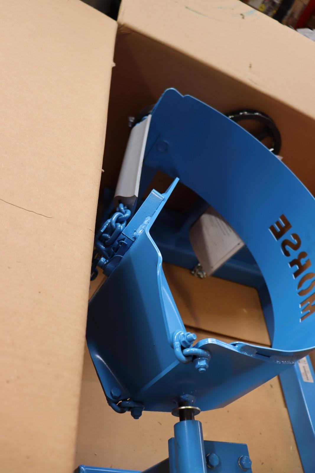 Morse 285A Drum Carrier/Dispenser, 800 lbs, for 55 Gal. Drum, Blue, NOB - Northside Material Brokers