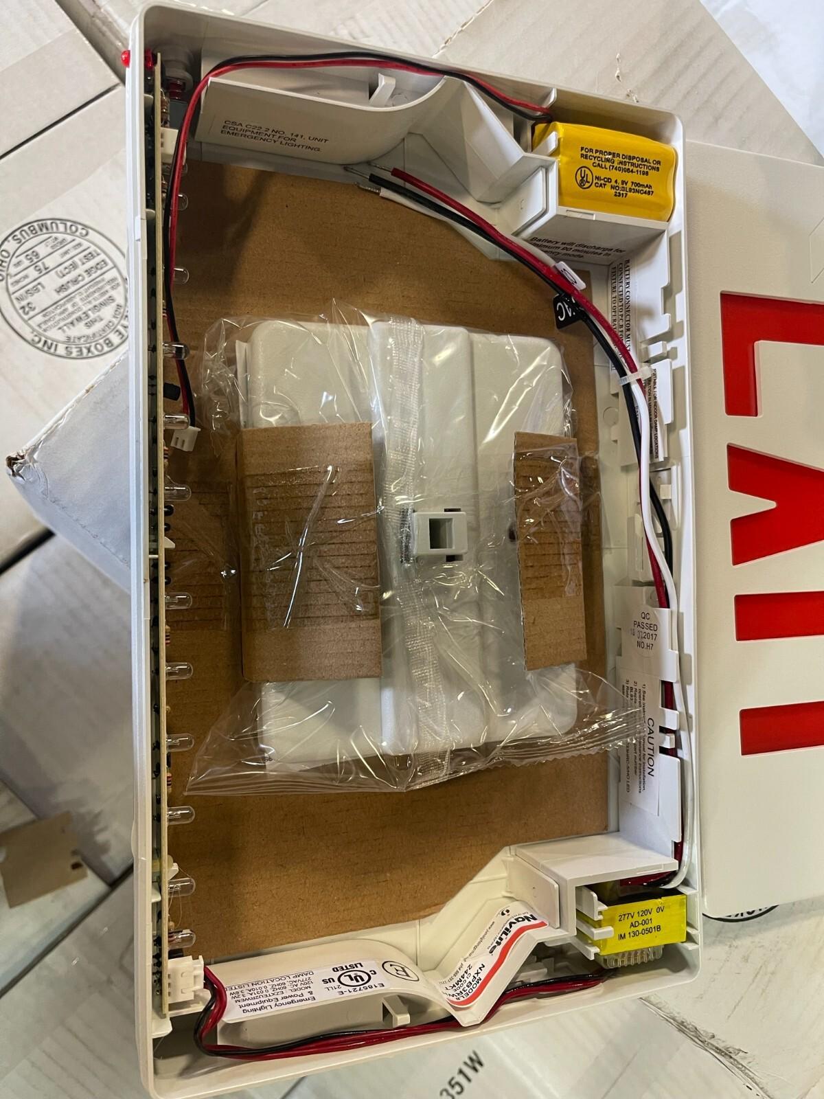 Navilite NXPB3RWH Exit Light, 120/277 Volt, LED, Universal Mount, NIB - Northside Material Brokers