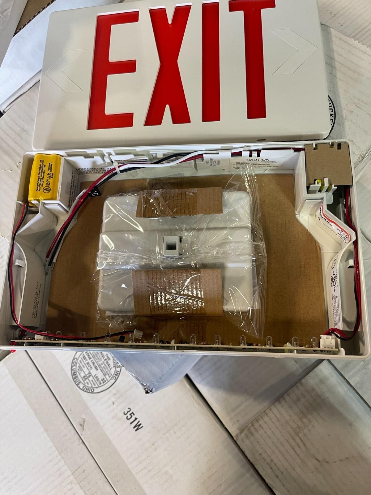Navilite NXPB3RWH Exit Light, 120/277 Volt, LED, Universal Mount, NIB - Northside Material Brokers