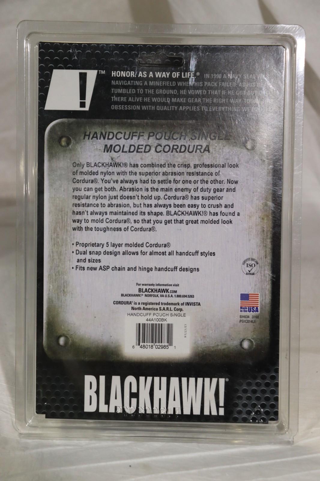New Blackhawk Single Handcuff Pouch, Molded Cordura, Blk, 44A100BK - Northside Material Brokers