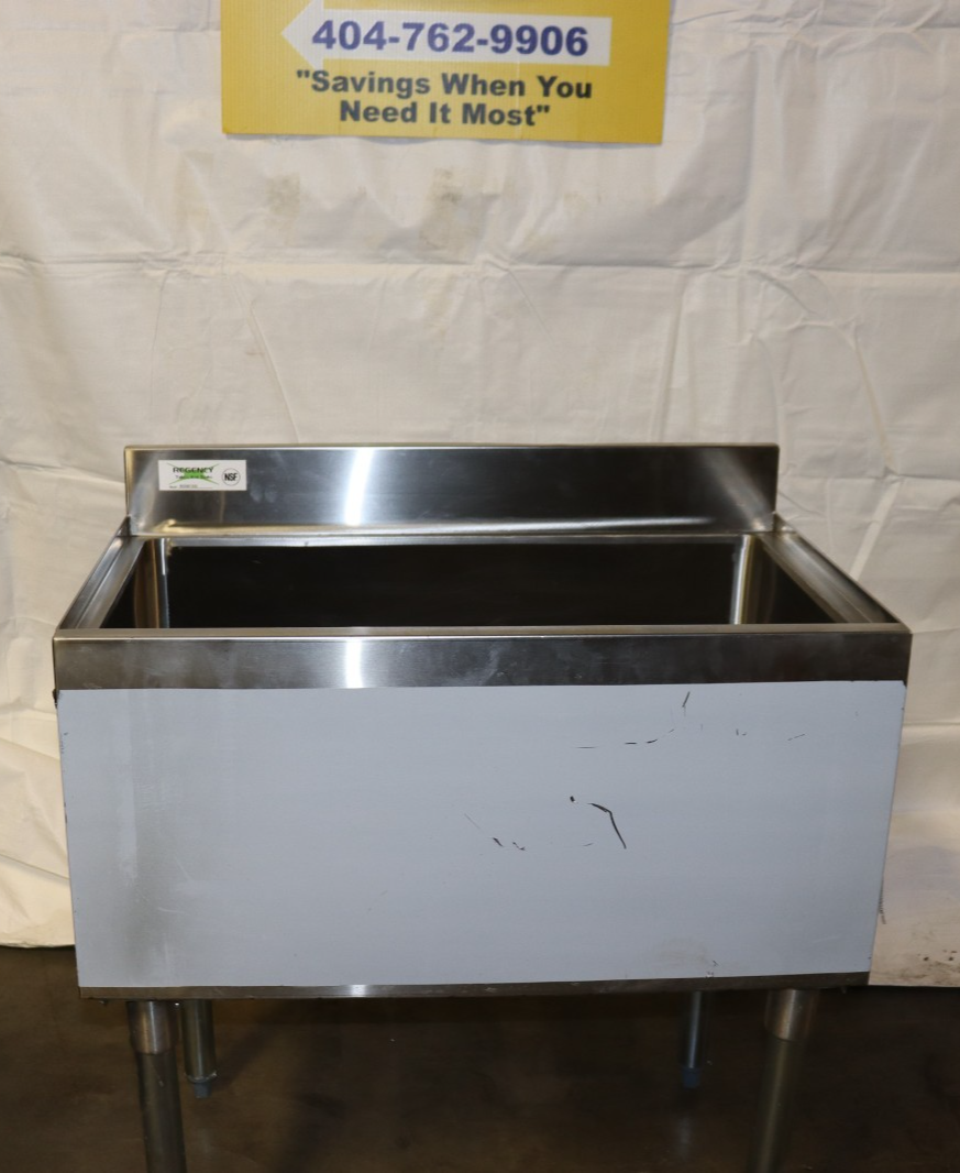 NEW Regency Underbar Stainless Steel Commercial NSF 98lb Ice Bin 18" x 30" Bar - Northside Material Brokers