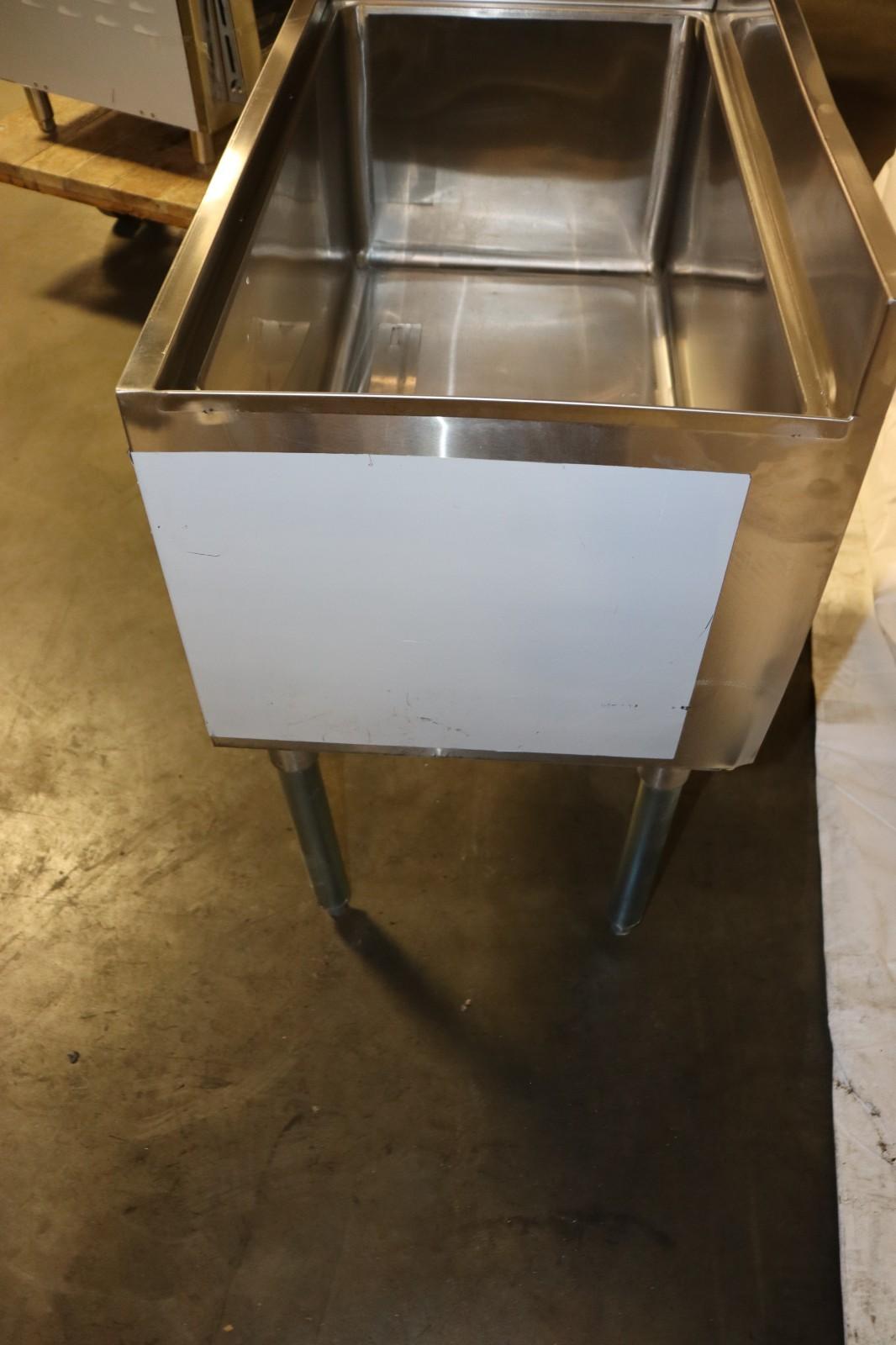 NEW Regency Underbar Stainless Steel Commercial NSF 98lb Ice Bin 18" x 30" Bar - Northside Material Brokers