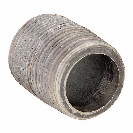 Nipple: Black Steel, QTY 20, 2 in Nominal Pipe Size, 2 1/2 in Overall Lg., 1XLG5 - Northside Material Brokers