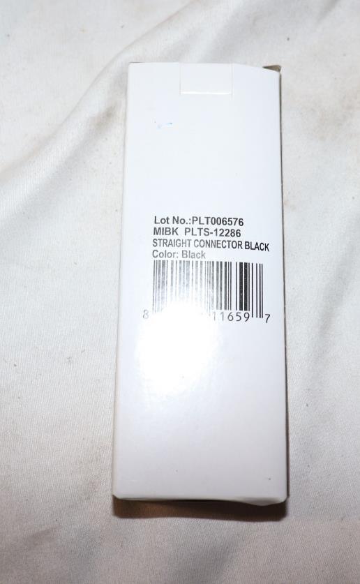 Nora Lighting Circuit Straight Connector (Track Light Connector) Black - Northside Material Brokers