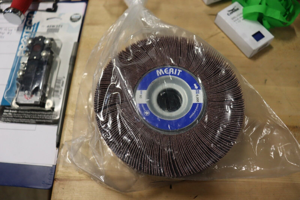 Norton Merit 6 X 1 X 1 60 Grit Ceramic Alumina Flap Wheel, 3 Pack, Grit 60 - Northside Material Brokers