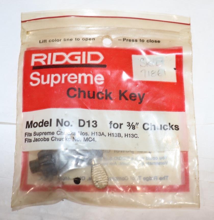 NOS Ridgid Supreme D13 (67973) 3/8" D13 Chuck w/ Key - Northside Material Brokers