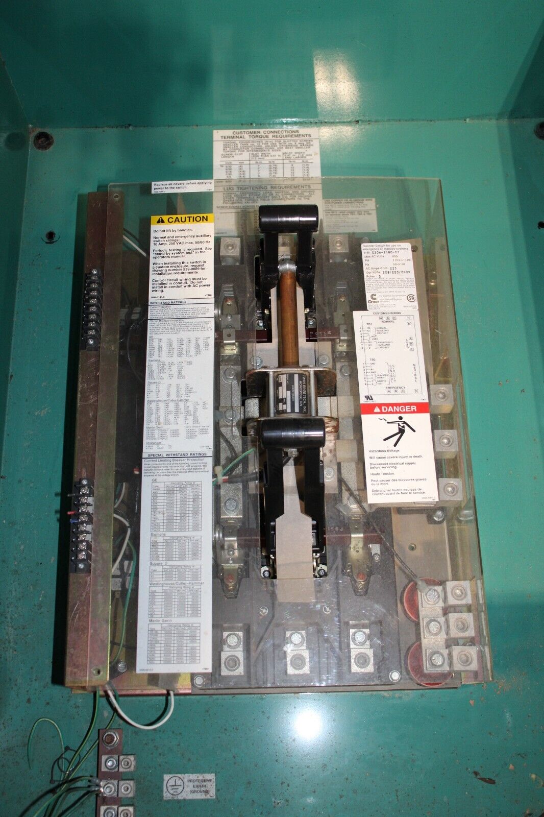 ONAN CUMMINS GENERATOR TRANSFER SWITCH OTB-4477315 - Northside Material Brokers