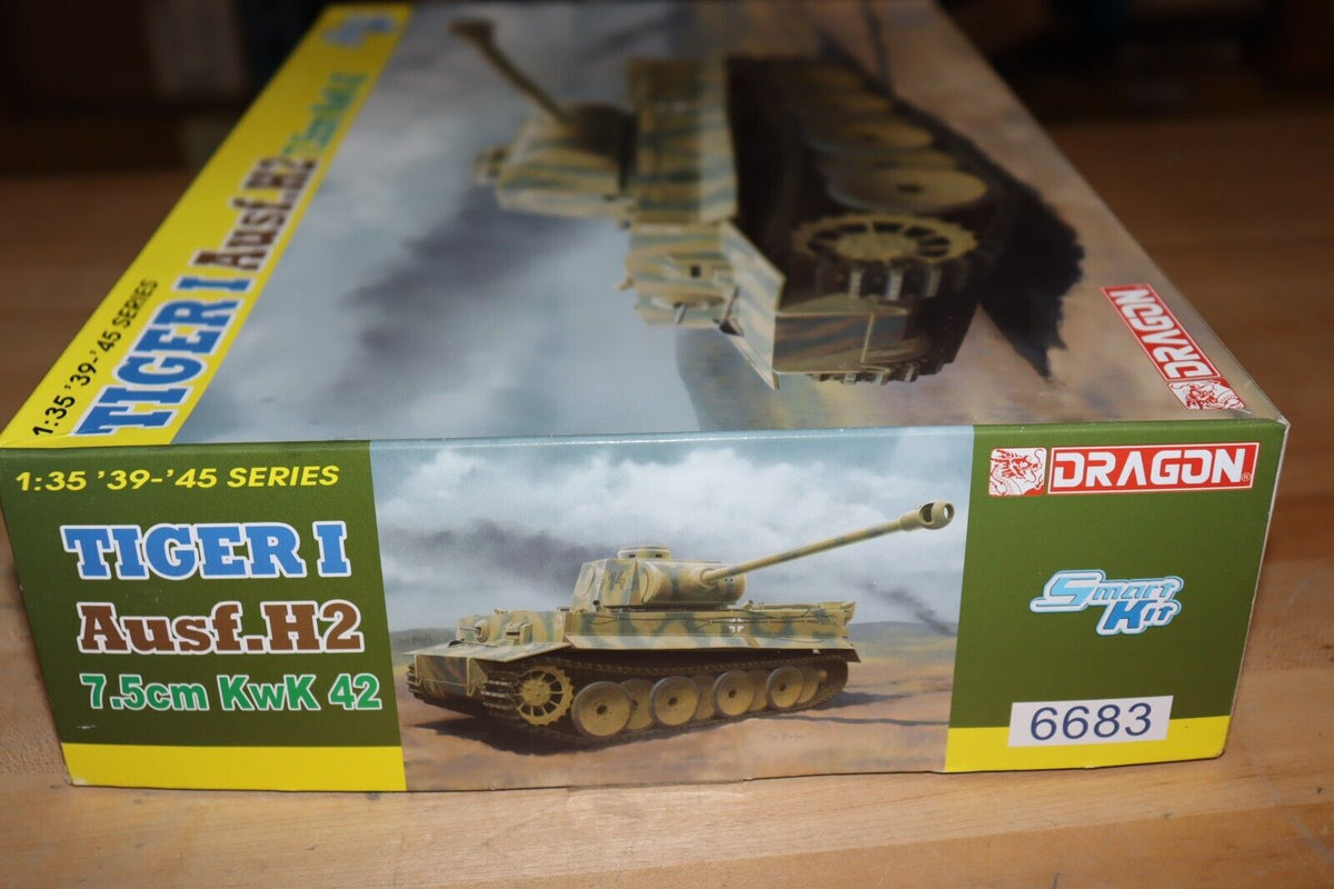 Original 2014 Dragon 6683 Tiger I Ausf.H2 7.5cm KwK 42 Tank 1/35 Scale Model New - Northside Material Brokers
