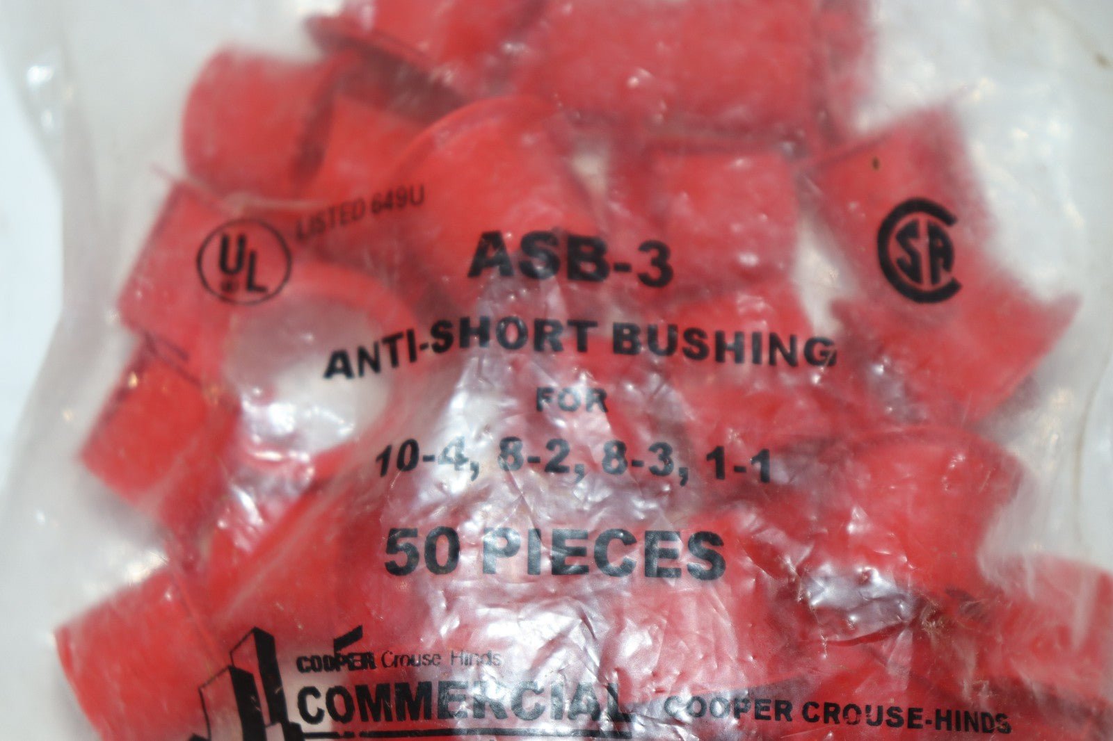 Pack of 50 - Cooper ASB-3 Anti Short Bushing - Northside Material Brokers