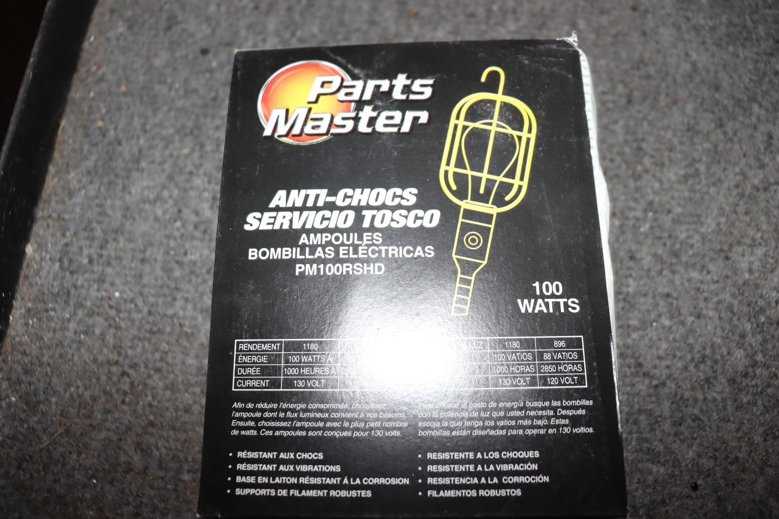 Parts Master 100 Watt Rough Service Bulbs - 4 Pack Coated Shatter Proof 1200 Lum - Northside Material Brokers