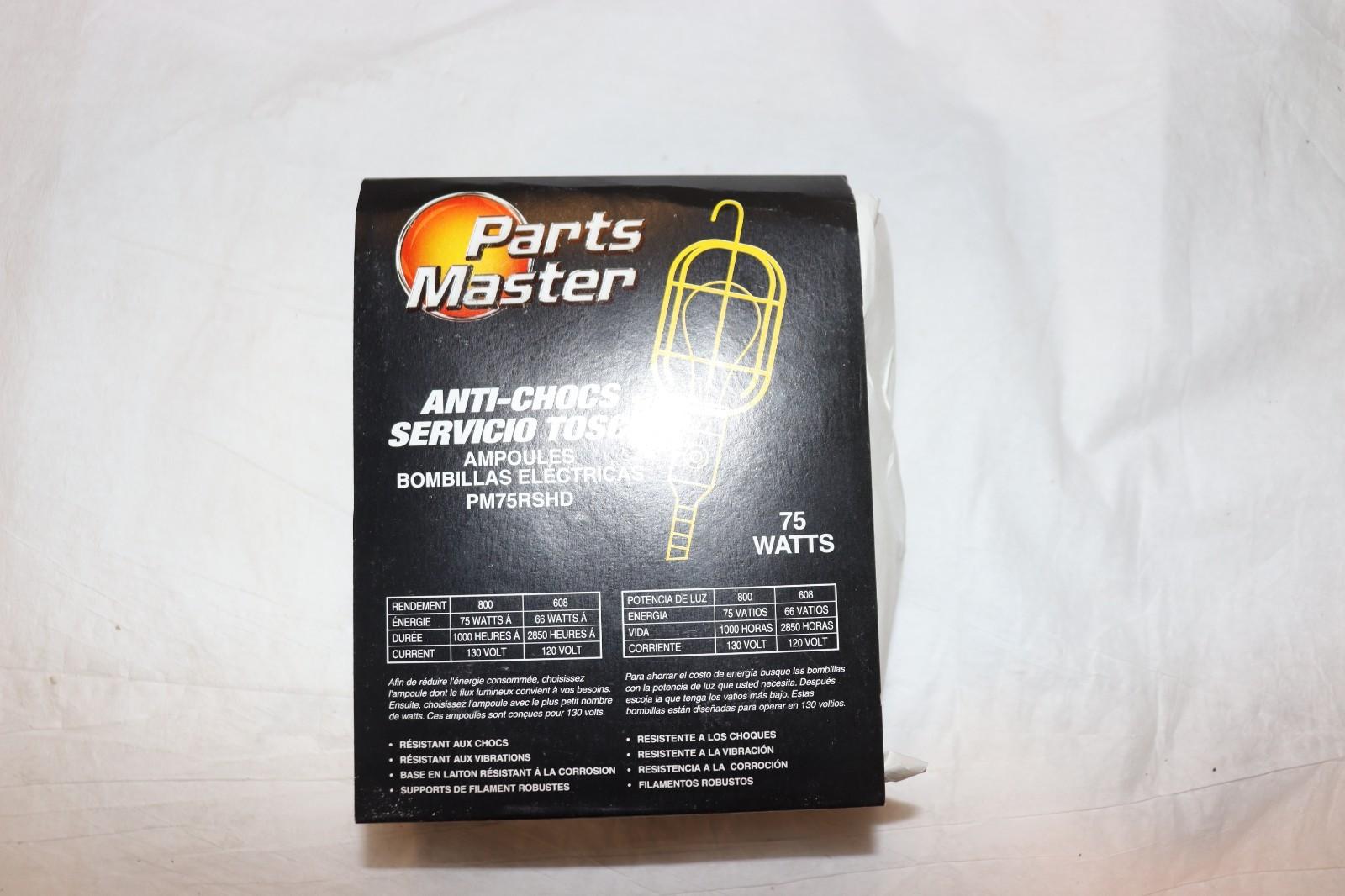 Parts Master 75 Watt Rough Service Bulbs - 4 Pack - Northside Material Brokers