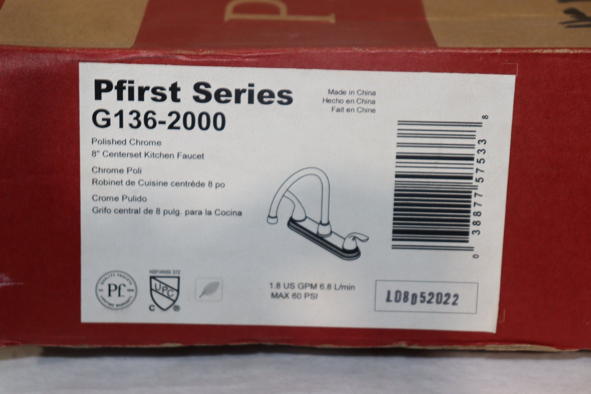 Pfister G136-2000, Pfirst Series Gooseneck Kitchen Faucet, Polished Chrome - Northside Material Brokers