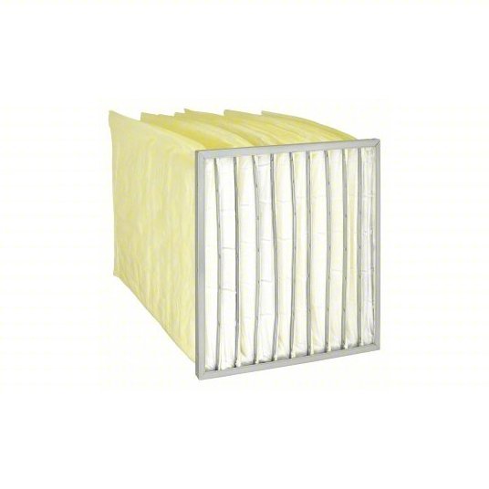 Pocket Air Filter: 24 in x 24 in x 30 in, MERV 15, Yellow, Synthetic, 10 Pockets - Northside Material Brokers