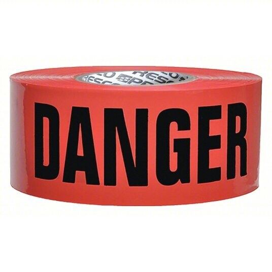 Presco Danger Barricade Tape Red 3" 1000FT - Northside Material Brokers
