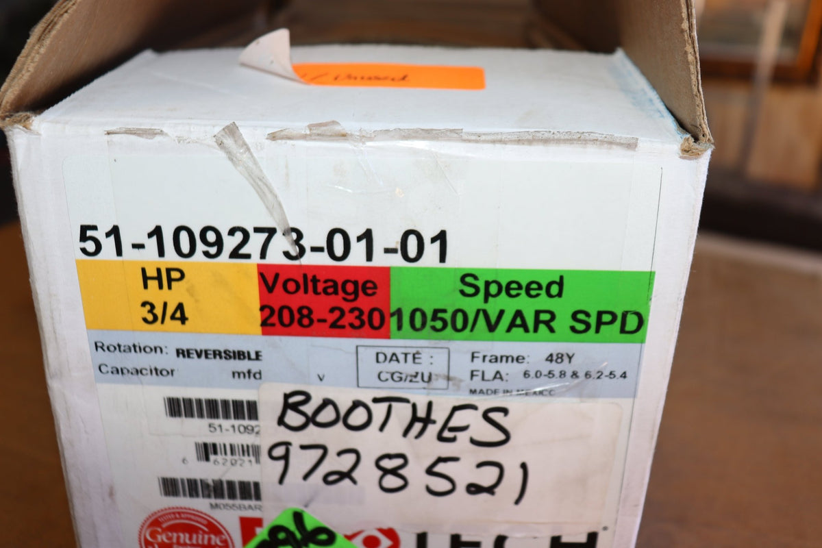 ProTech 3/4 HP 1200 RPM 208/230V 1 Phase Motor, Variable Speed 51-109273-01-01 - Northside Material Brokers