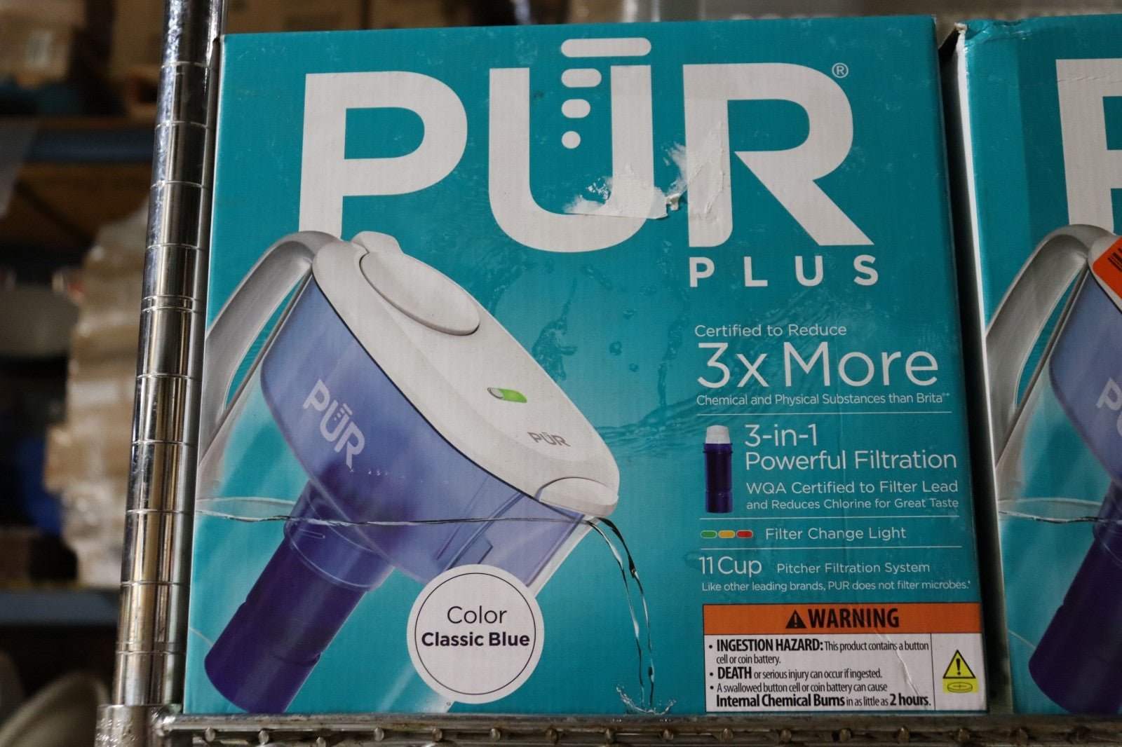 PUR Plus 11-Cup Water Filtration Pitcher LED Light Filters Lead, NOB - Northside Material Brokers