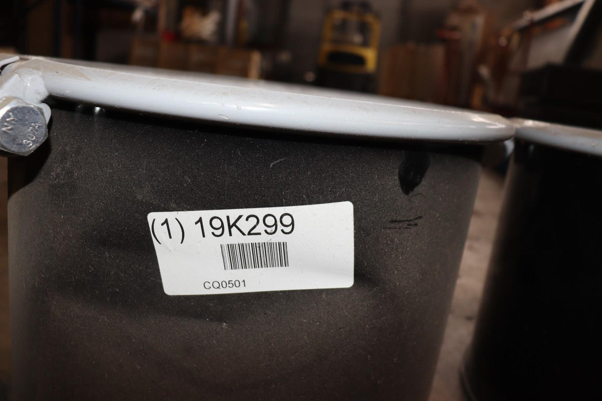 QTY 2 - Open Head Transport Drum, Steel, 5 Gal, Unlined, Black, Cq0501 - Northside Material Brokers