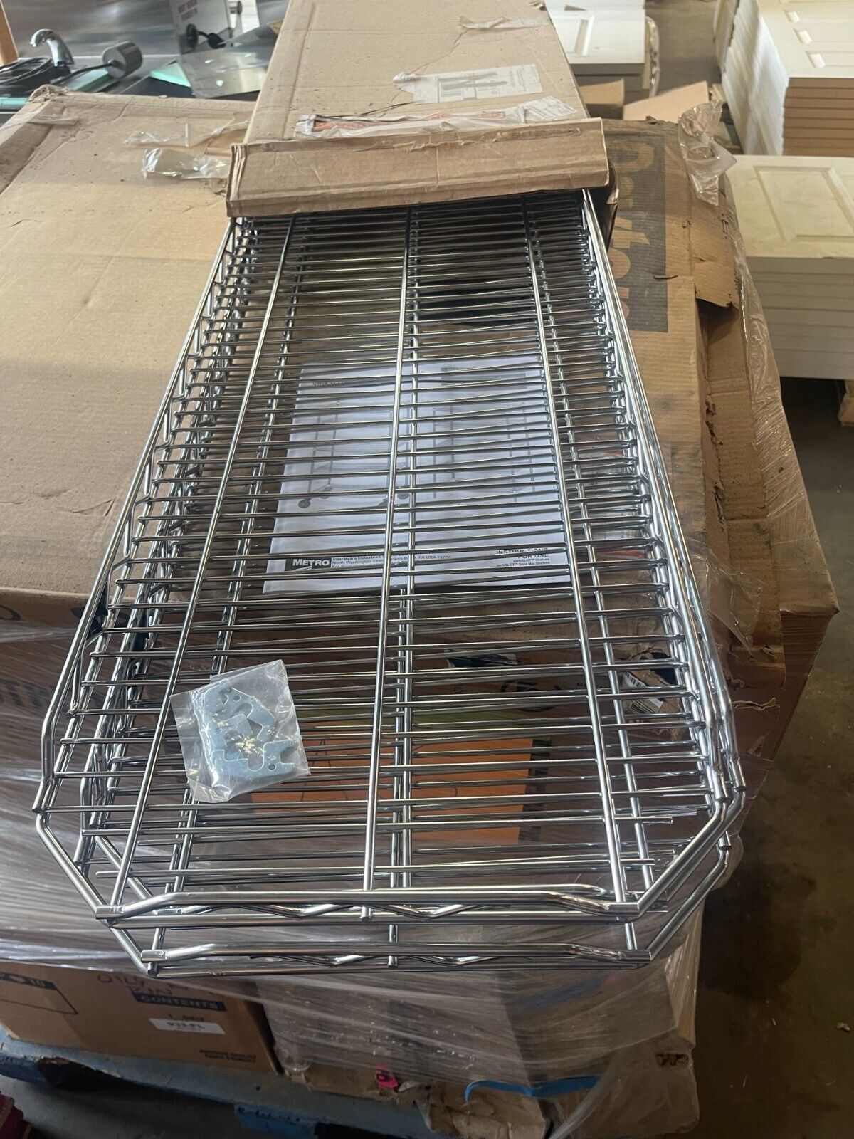 QTY of 3 - Metro 1436QC qwikSLOT Chrome Wire Shelf - 14" x 36" - Northside Material Brokers
